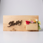 Rubber Wood Flower Planter Nameplate | Shetty
