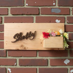 Rubber Wood Flower Planter Nameplate | Shetty