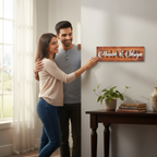 Rubber wood Inlay work Nameplate | Thakur