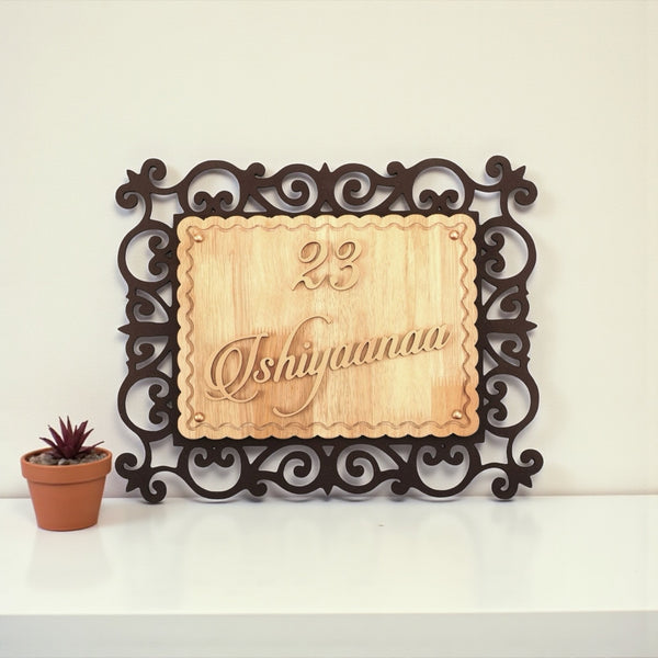 A beautifully handcrafted wooden nameplate | Ishiyanna